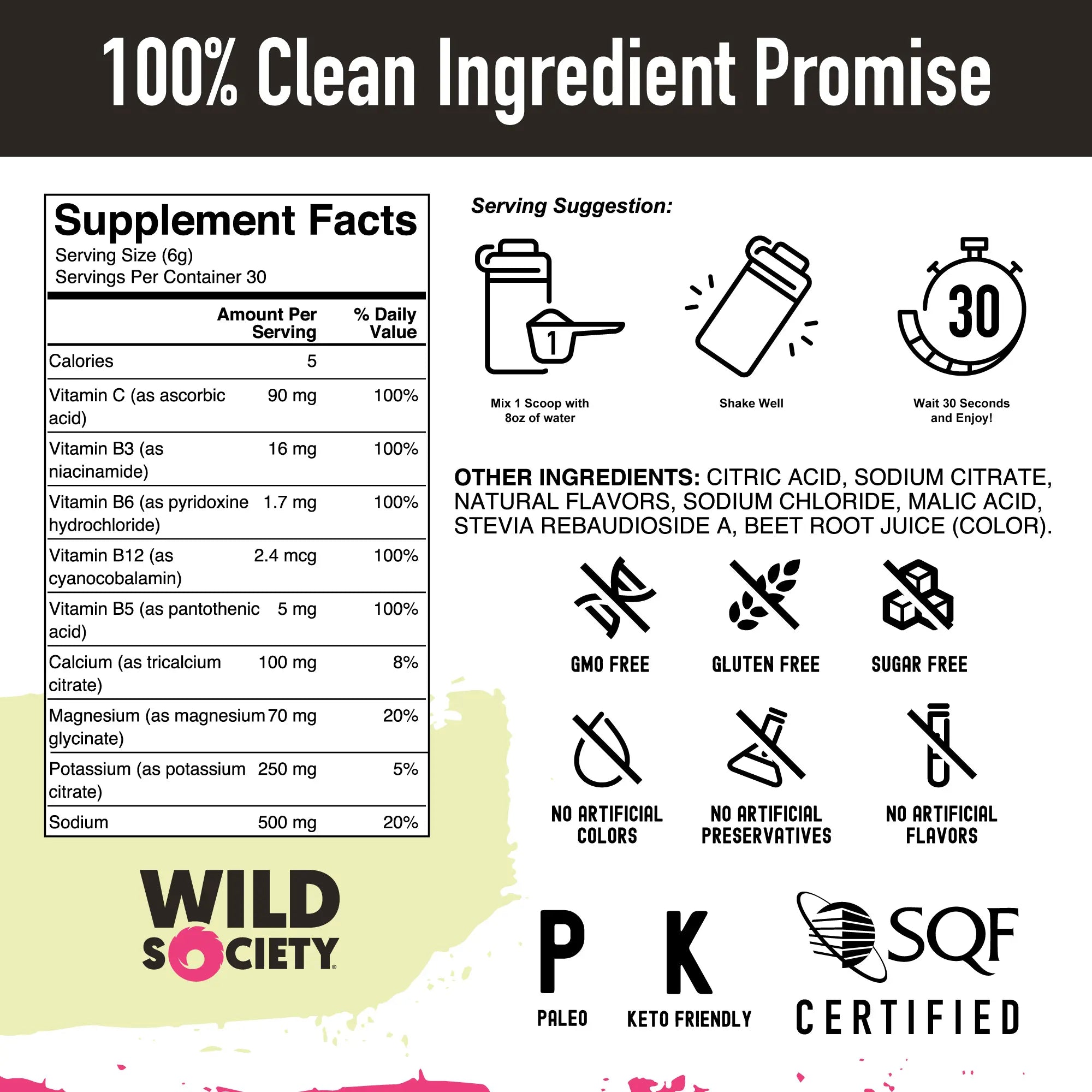 clean ingredients - nutrition facts