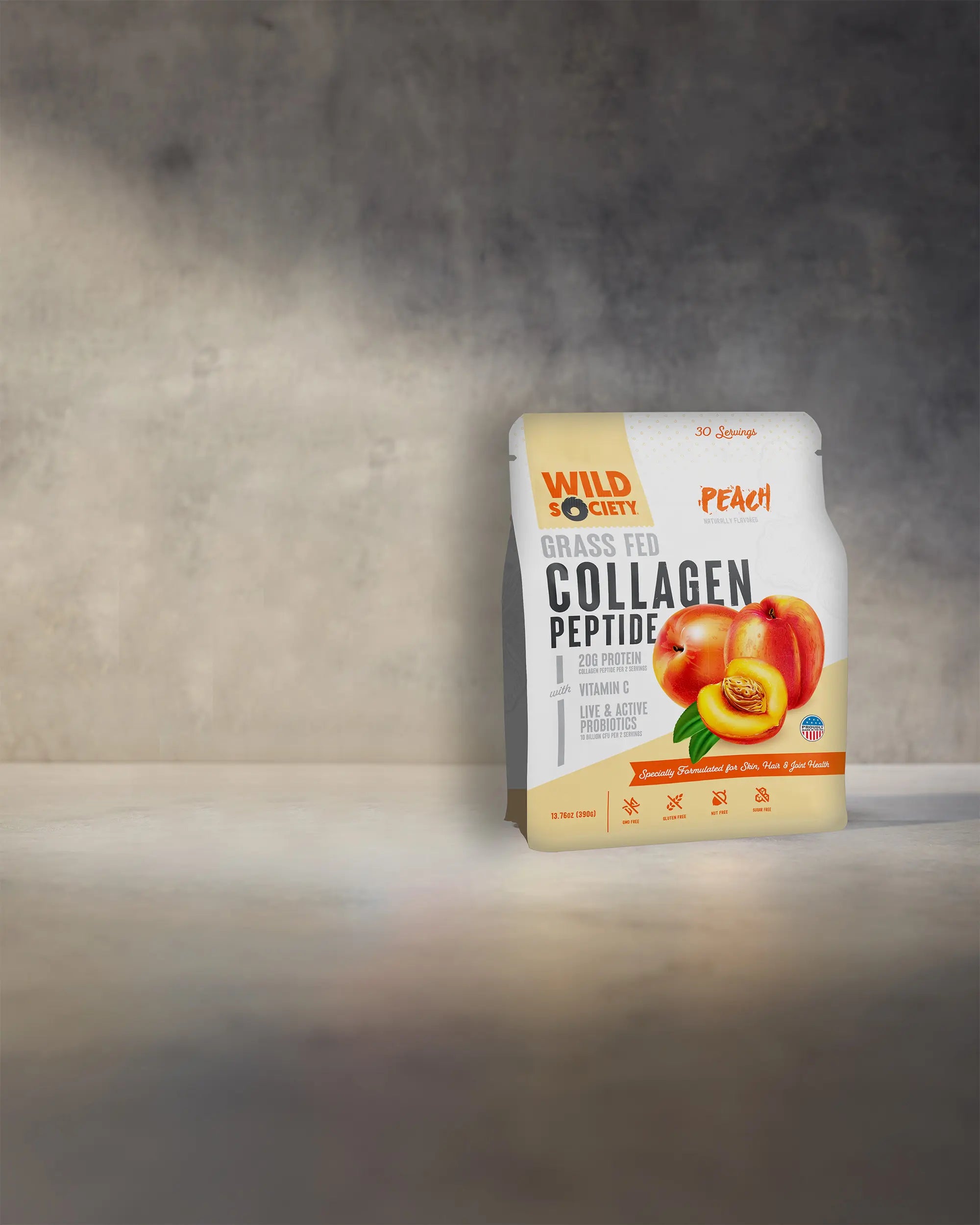 Grass Fed Collagen Peptide - Wild Society - Peach