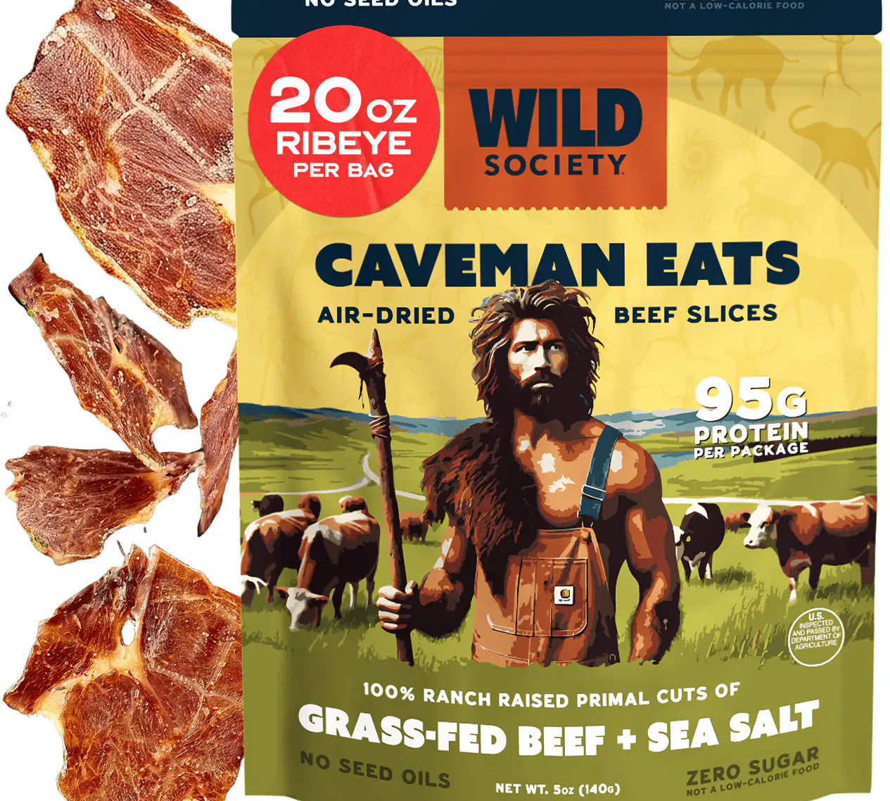 Caveman Eats bag and crisp beef slices