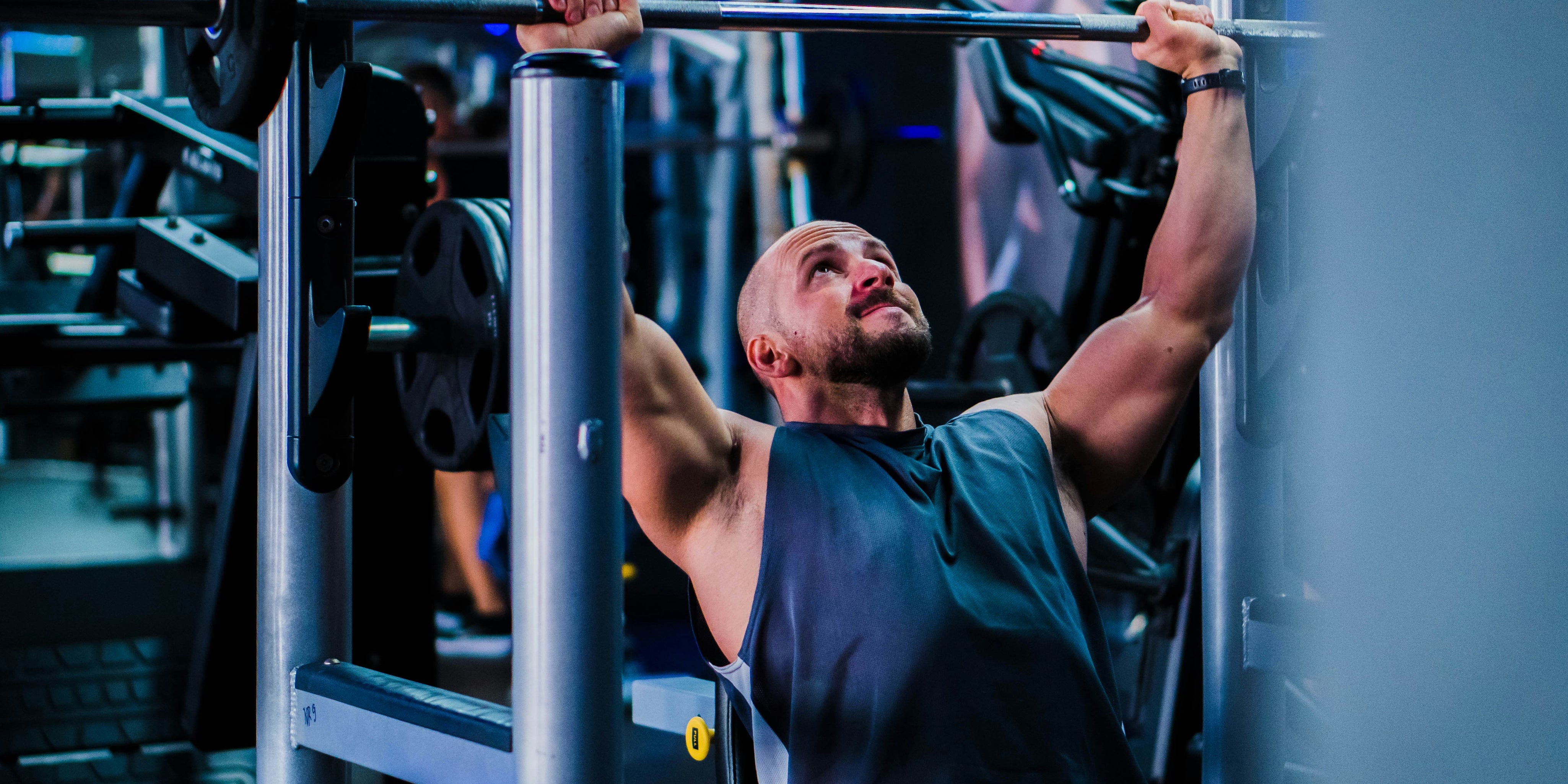 Man lifting heavy in the gym this January.