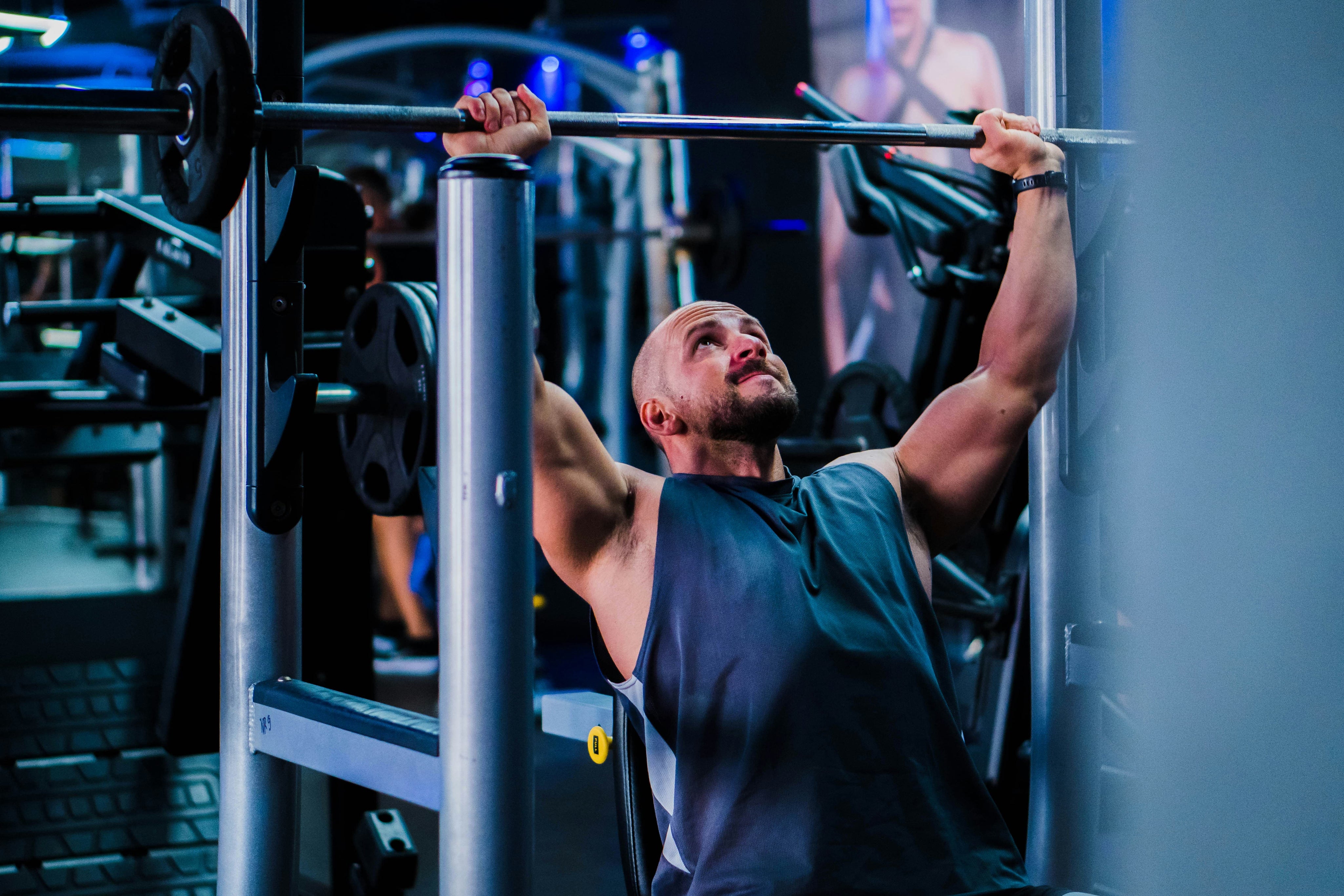 Man lifting heavy in the gym this January.