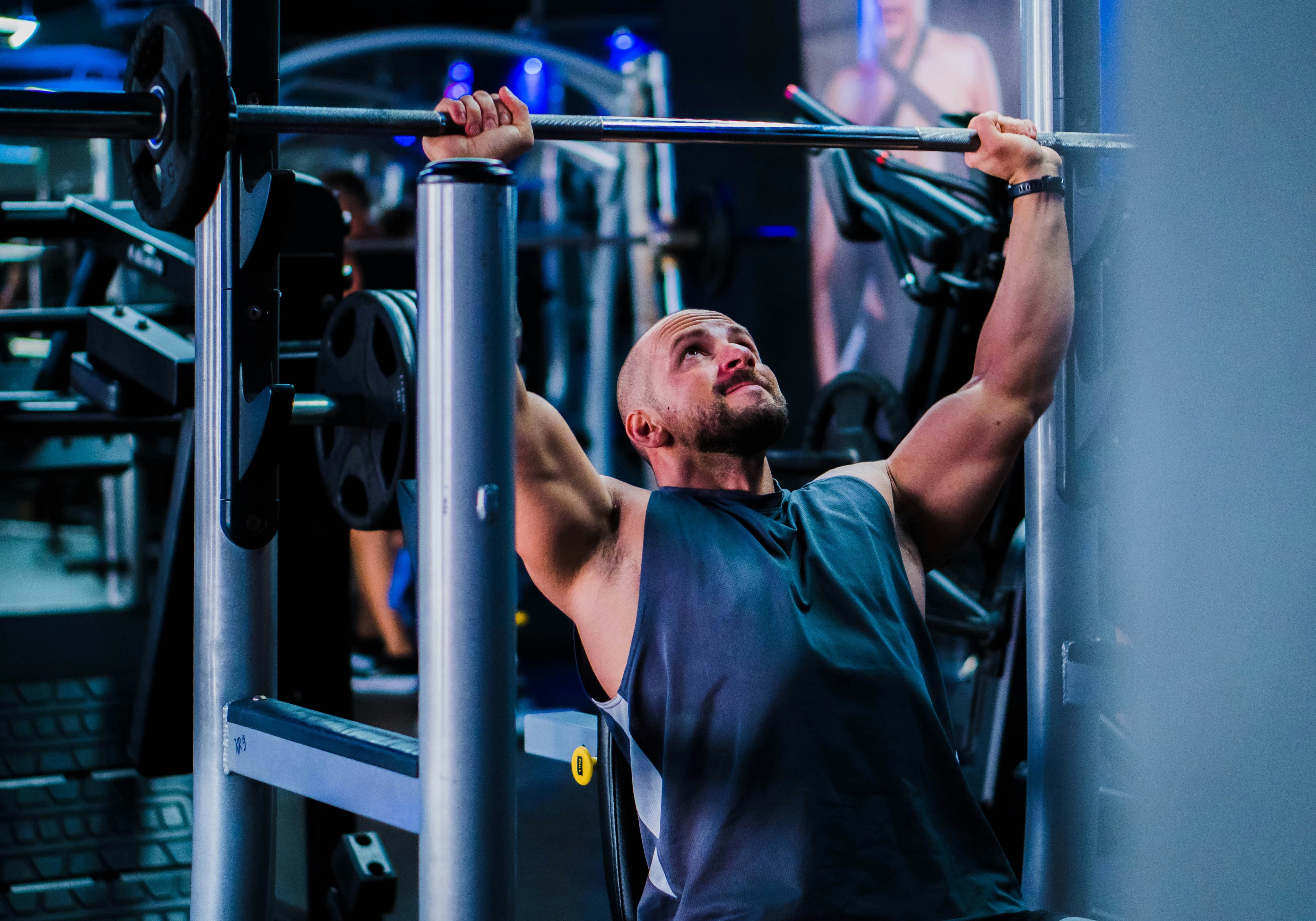 Man lifting heavy in the gym this January.