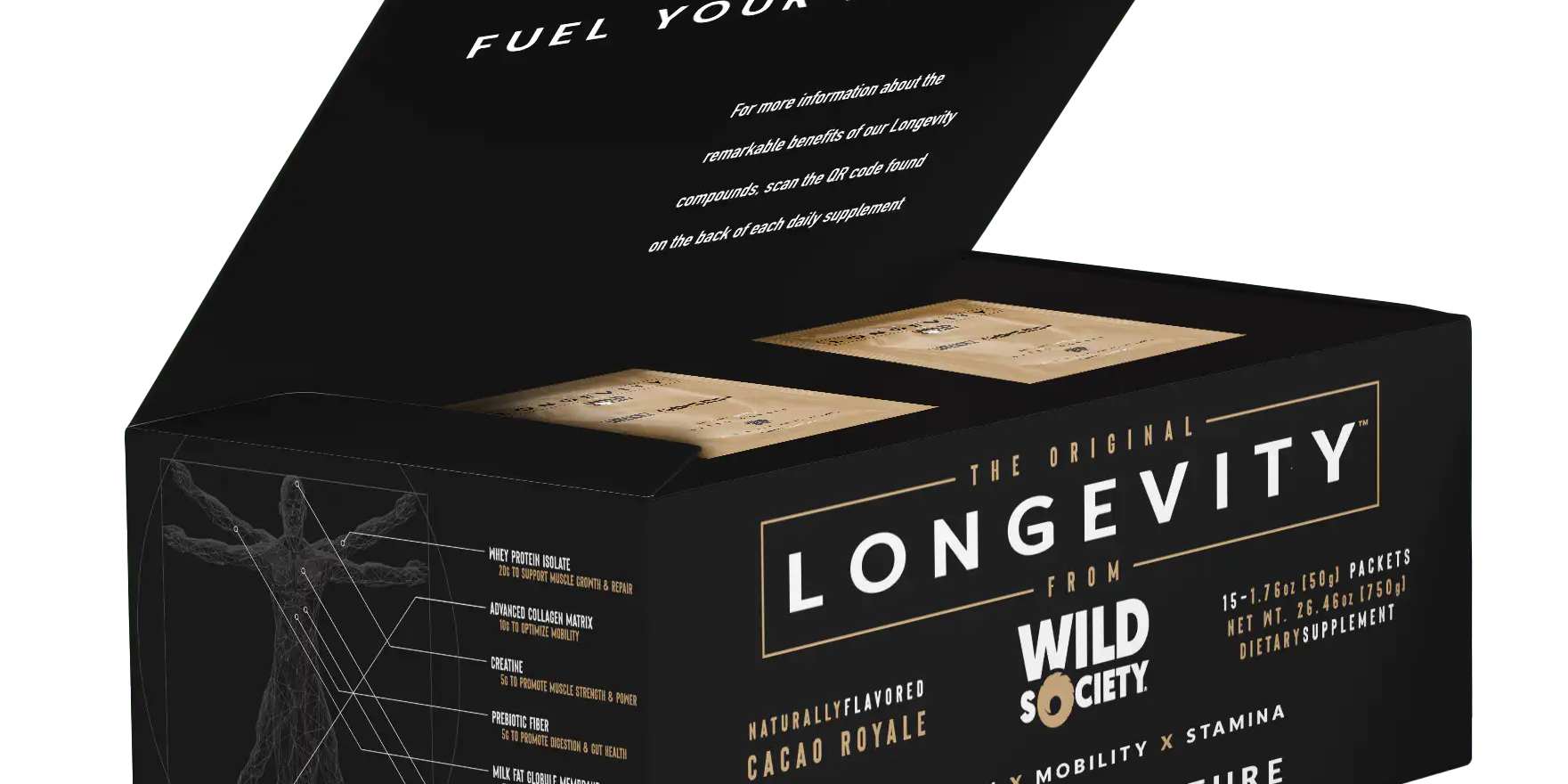 Longevity box and single-serving sachets