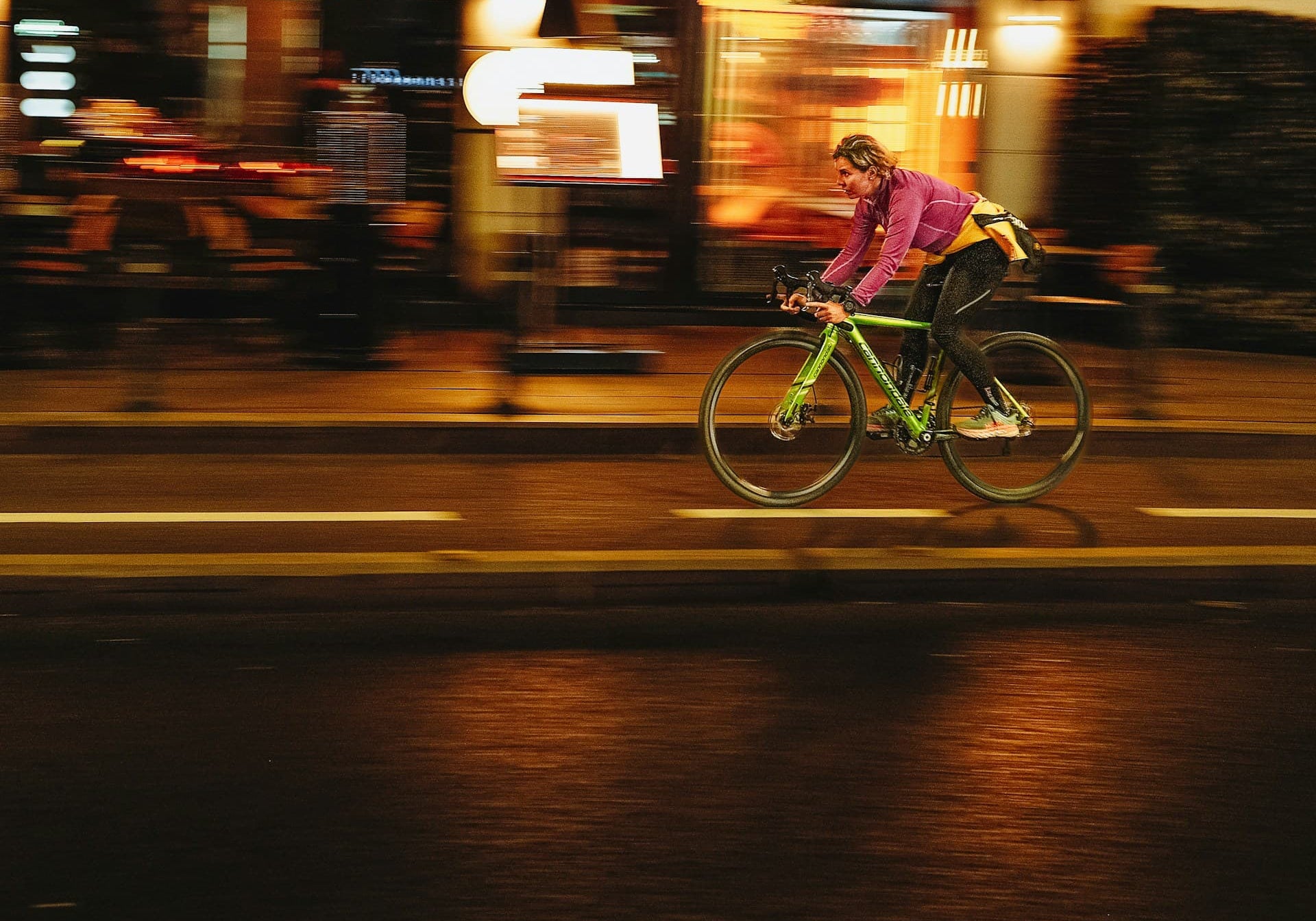 Is it bad to workout before bed? This nighttime bicyclist does not think so. 