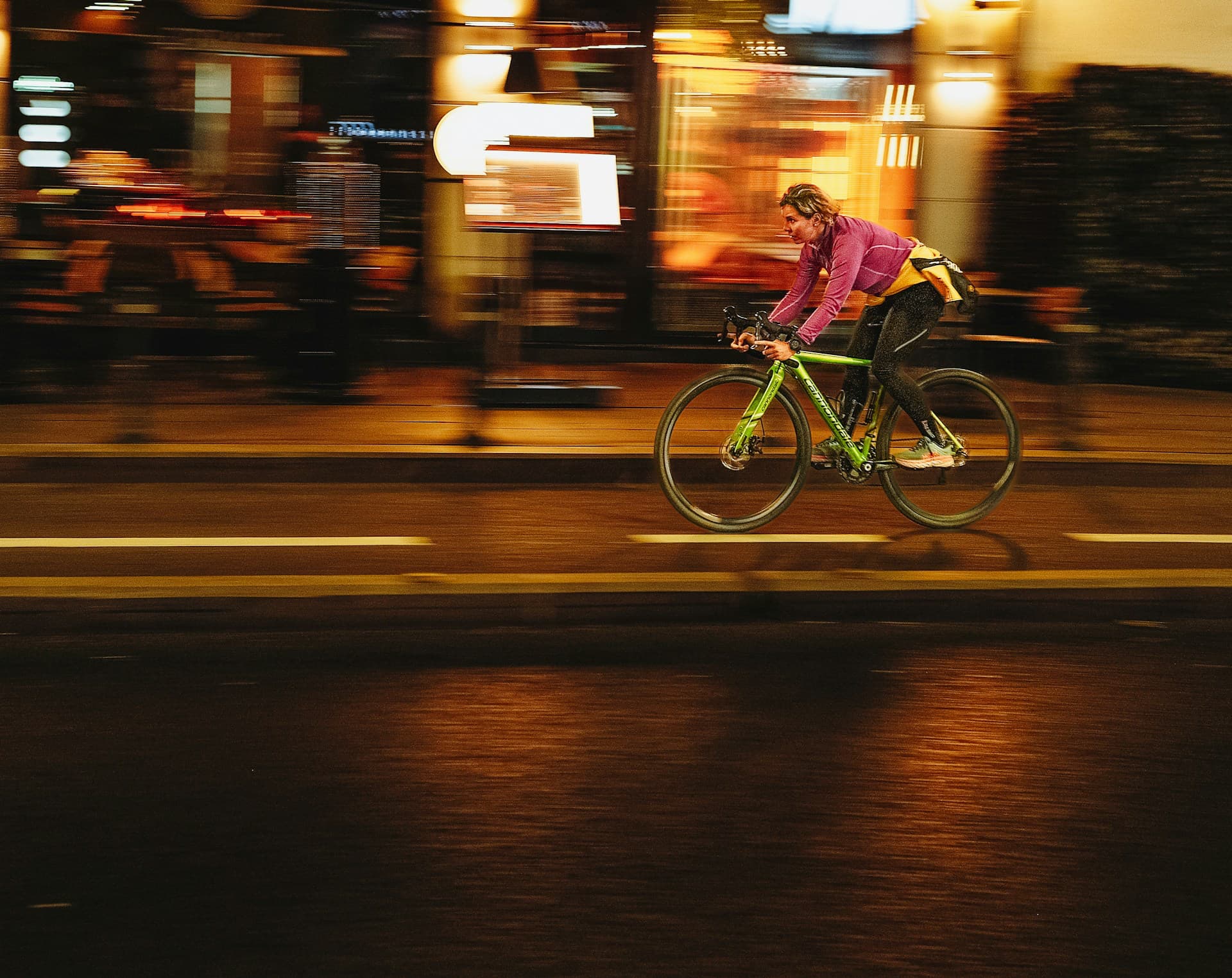 Is it bad to workout before bed? This nighttime bicyclist does not think so. 