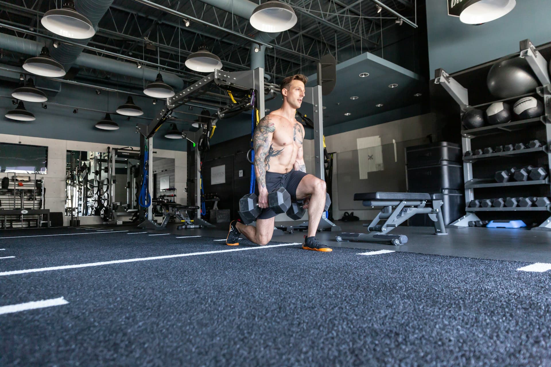 metabolic conditioning - man works out in a gym 