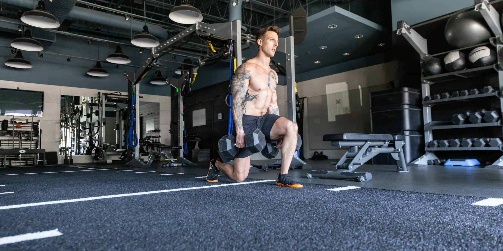 metabolic conditioning - man works out in a gym 