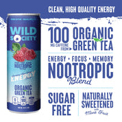 clean high quality energy drink - organic green tea 100mg caffeine - nootropics